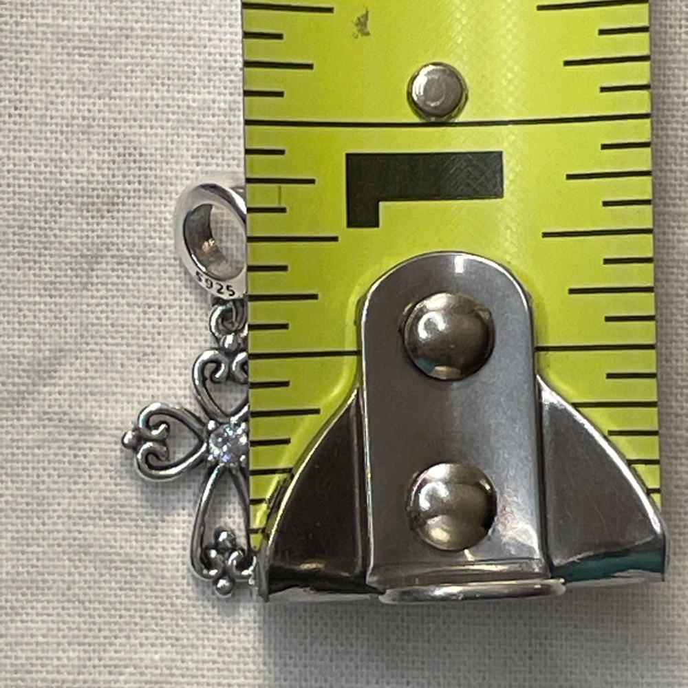 Bracelet Charm Cross with Rhinestone Sterling Silver - Picture 2 of 6